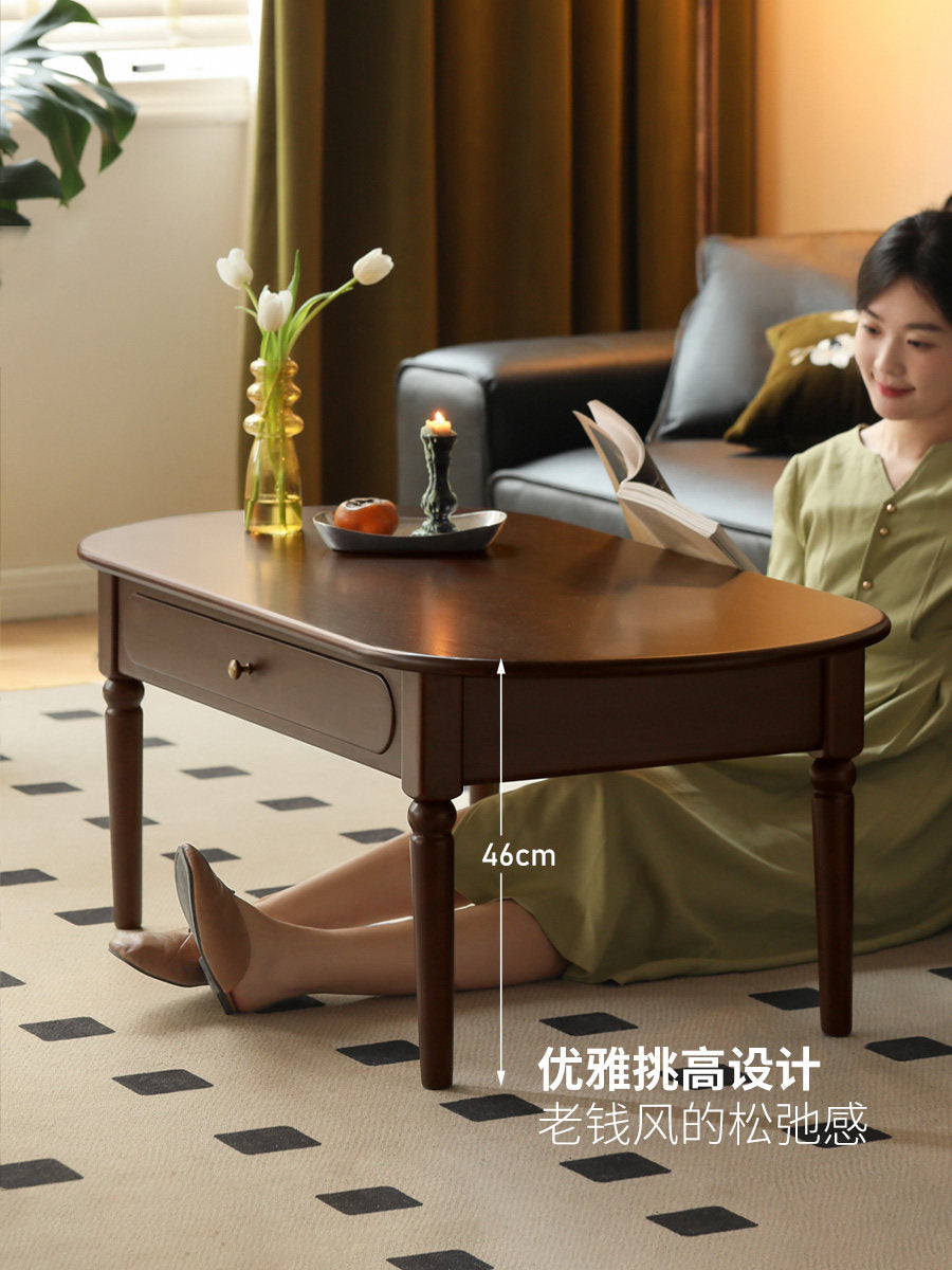实木客厅美式复古电视柜茶几组合小户型中古茶台